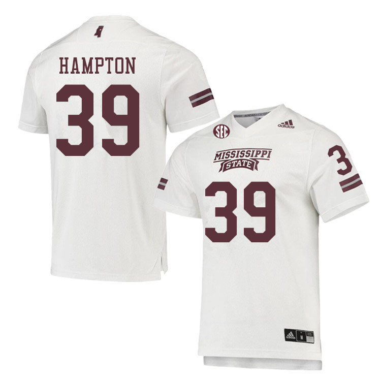 Men #39 Jay Hampton Mississippi State Bulldogs College Football Jerseys Sale-White - Click Image to Close